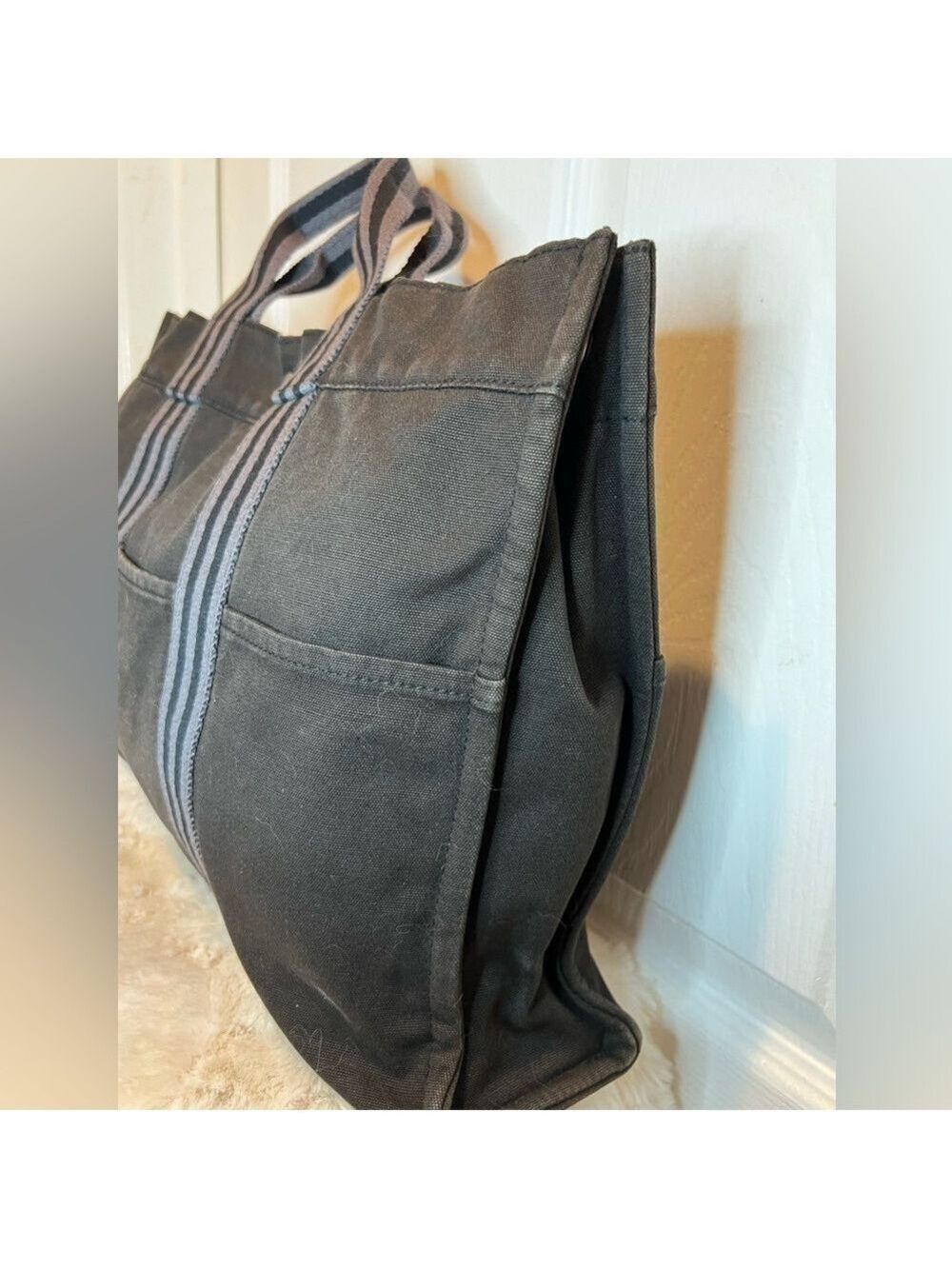 HERMES FOURRE TOUT MM VINTAGE TOTE BAG CANVAS BLACK - Picture 4 of 13